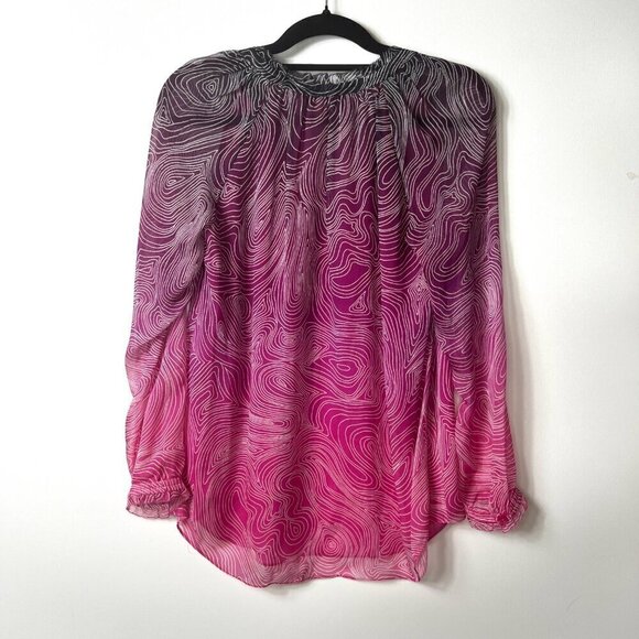 Diane von furstenberg ombré silk blouse women’s size 4 - Picture 8 of 9